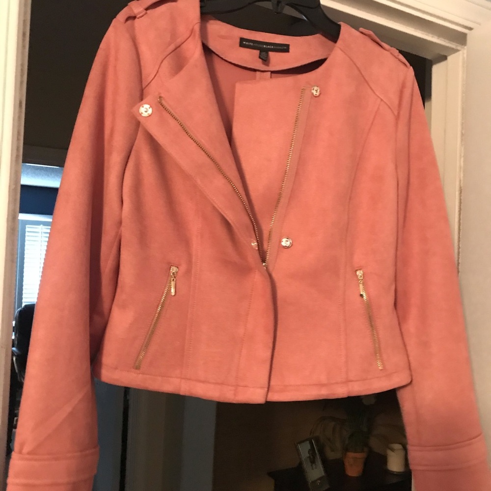 Faux Suede Motto Jacket